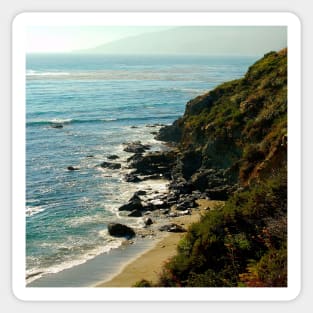 Big Sur California Pacific Coast View of ocean beach and mountains Sticker